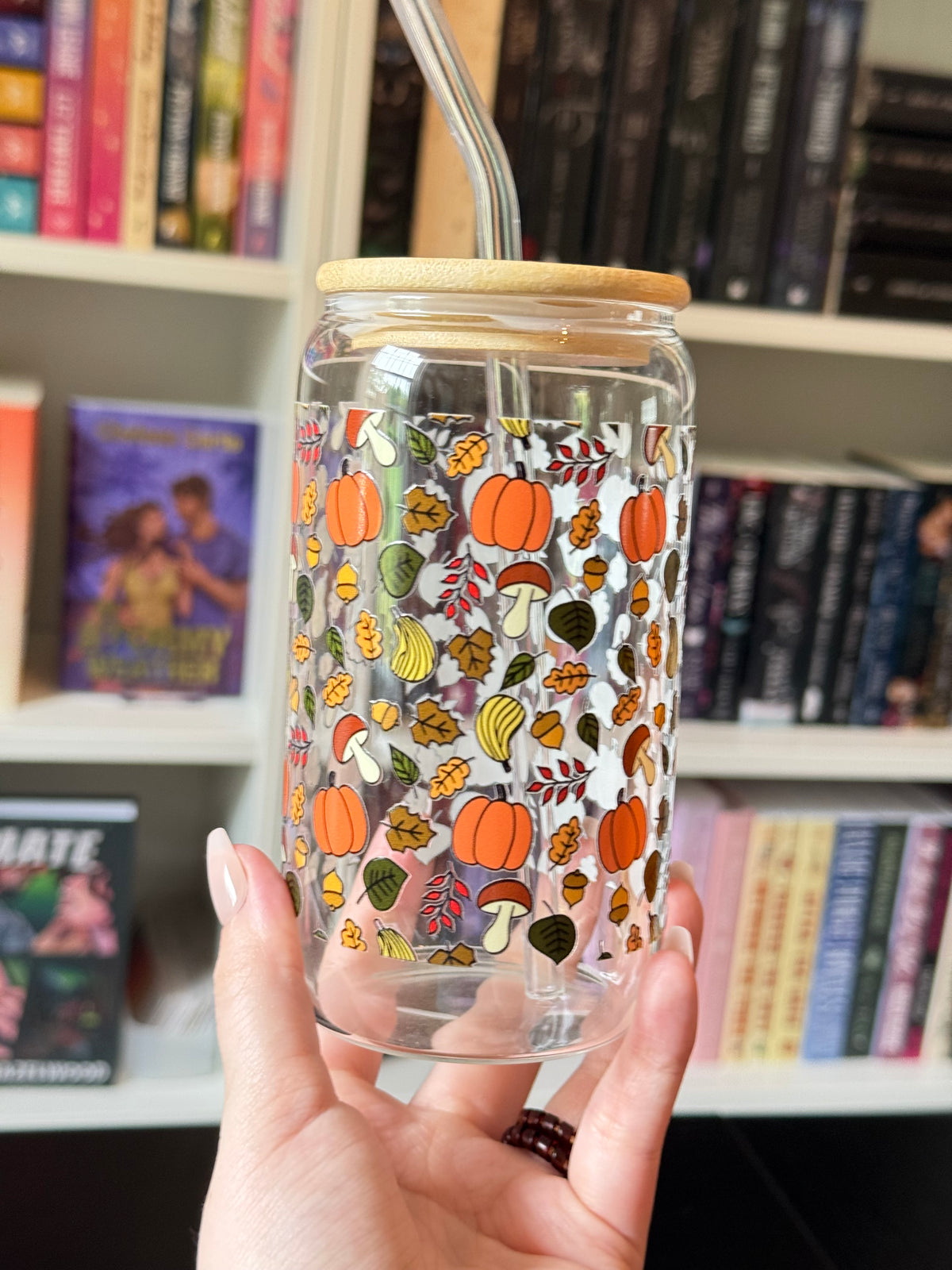 Falling for Harvest 16oz. Glass Cup