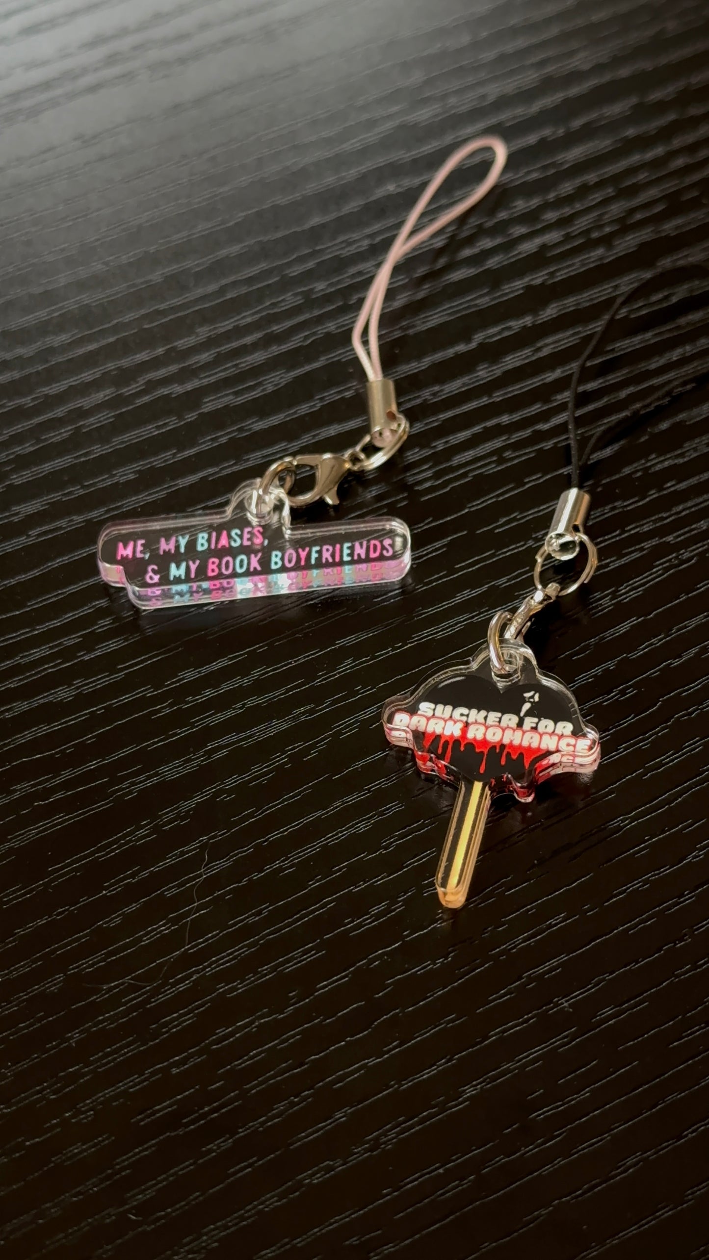 ME, MY BIASES, & MY BOOK BOYFRIENDS E-READER DUST PLUG & PHONE CHARMS