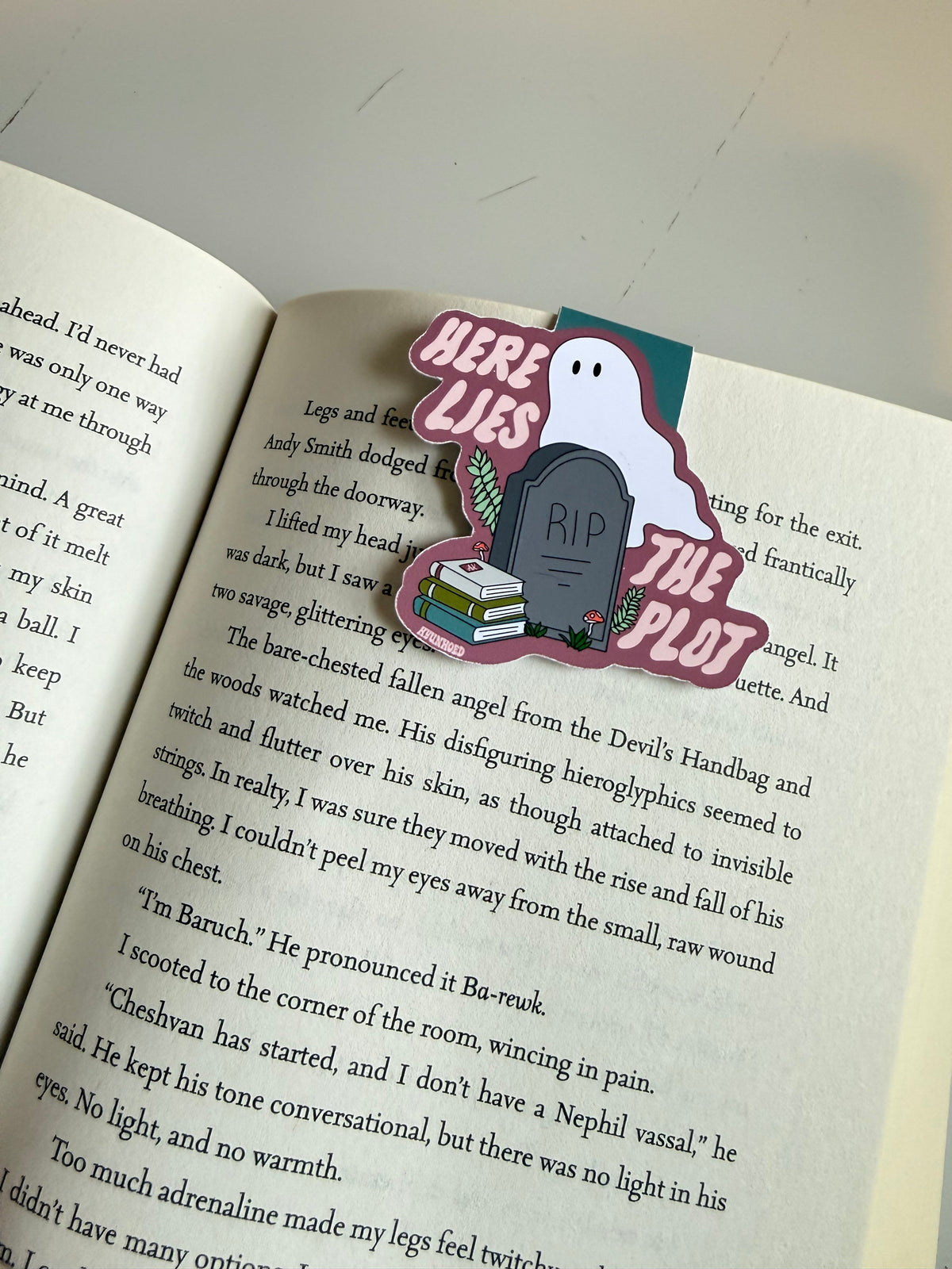 Here Lies the Plot (PICK COLOR) Magnetic Bookmark