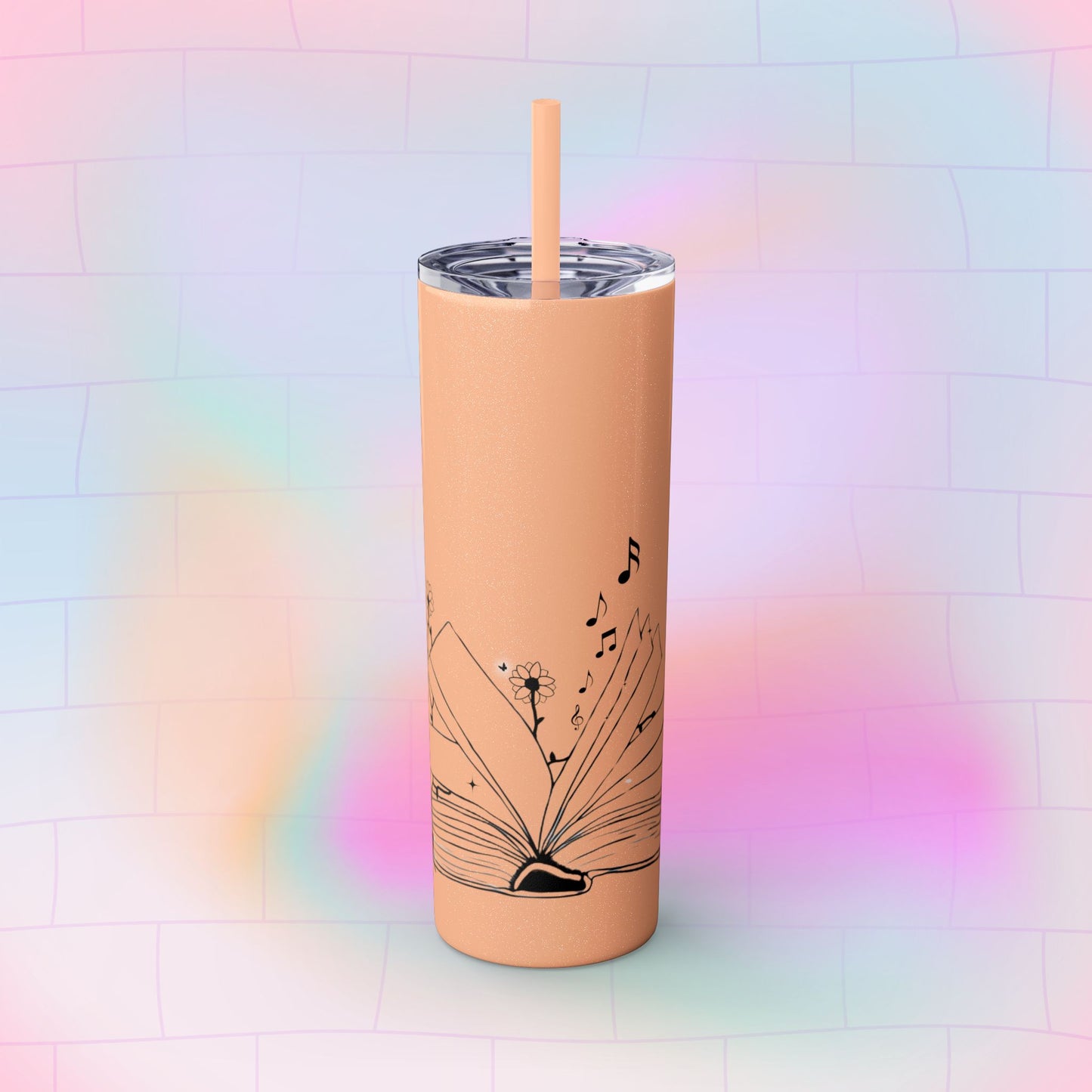 OPEN BOOK Skinny Tumbler with Straw, 20oz