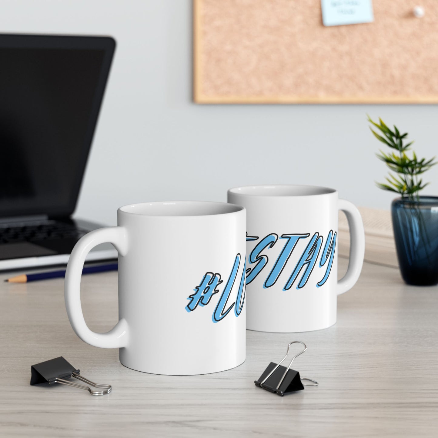 #LOVESTAY in Blue Ceramic Mug, 11oz