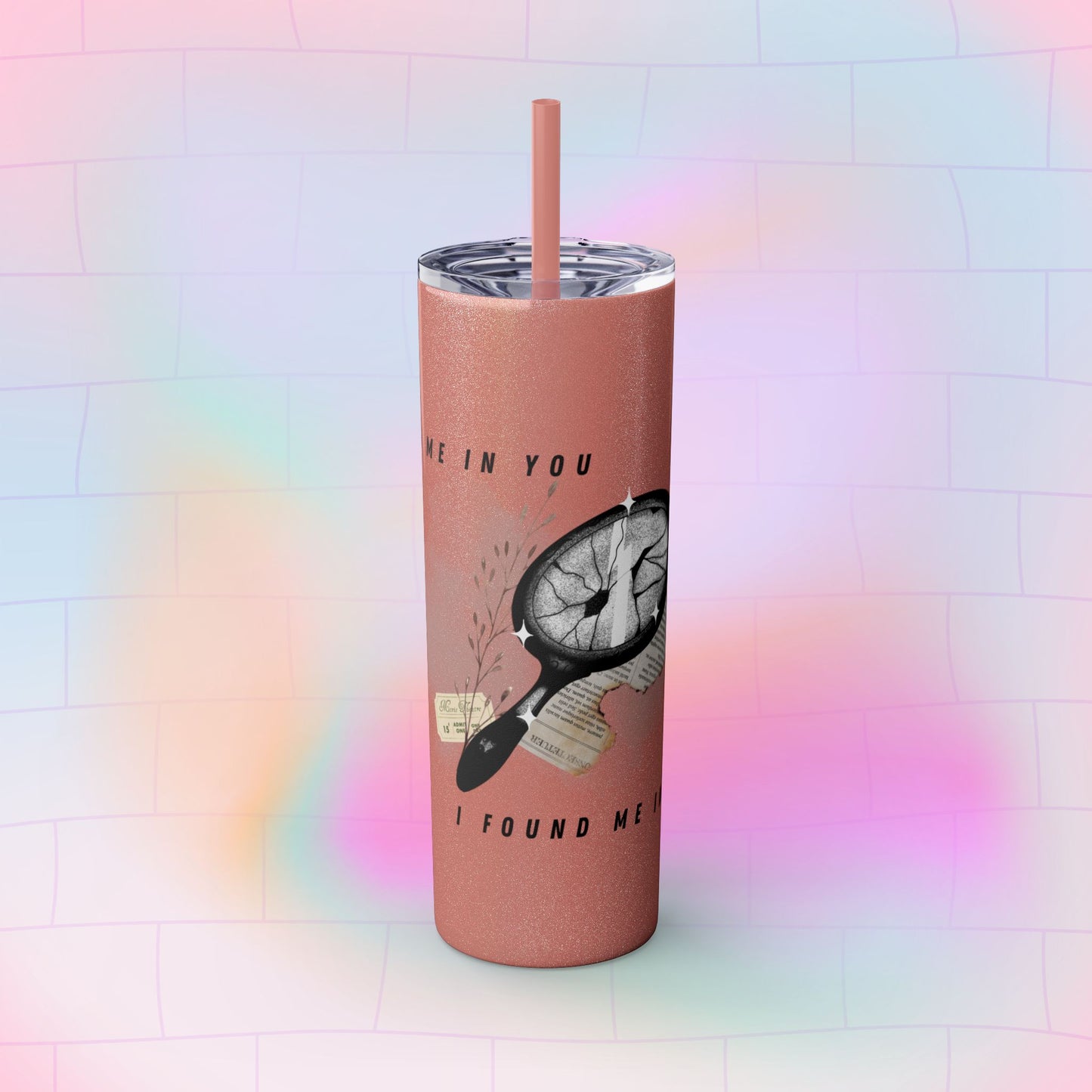 I AM YOU Skinny Tumbler with Straw, 20oz