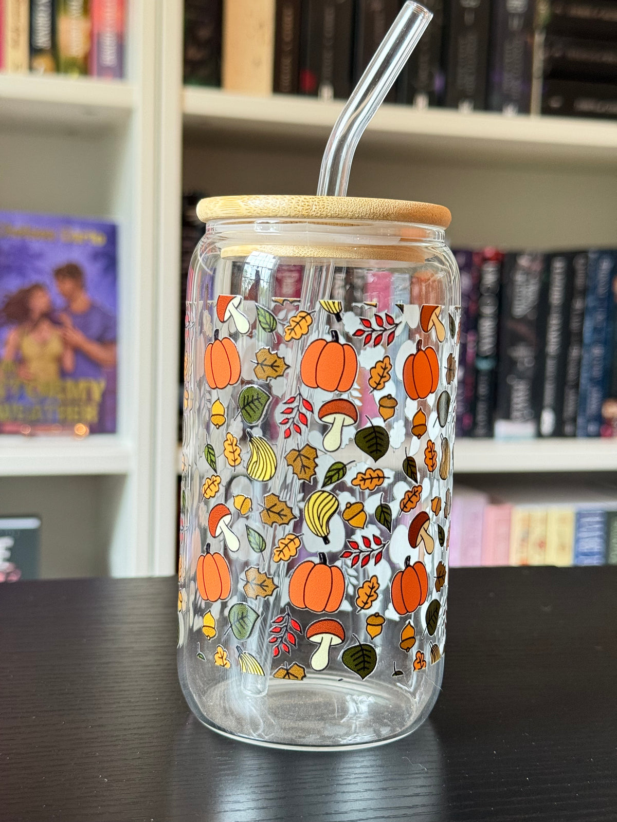 Falling for Harvest 16oz. Glass Cup