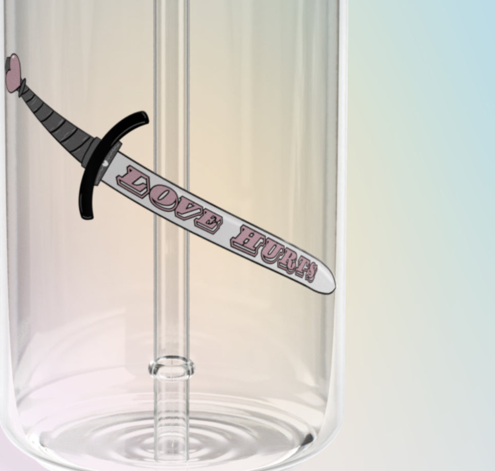 LOVE HURTS 16oz. Glass Cup