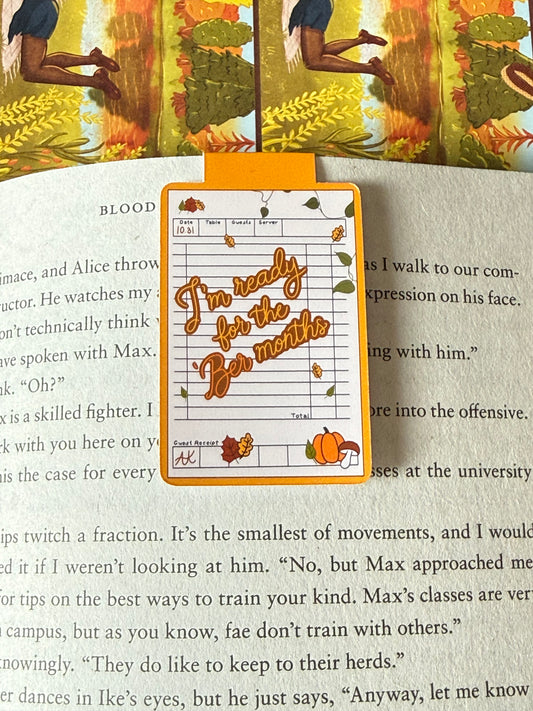 'Ber Months Receipt Magnetic Bookmark