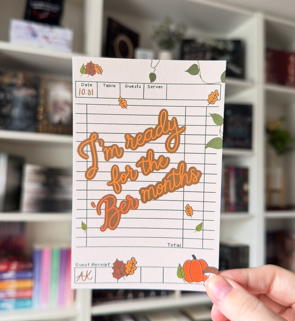 'Ber Months Receipt Wide Bookmark